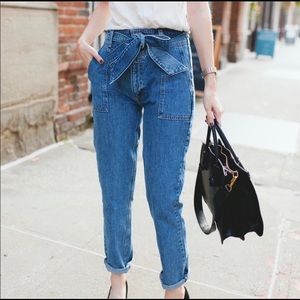 High Waisted Paper Bag Jeans